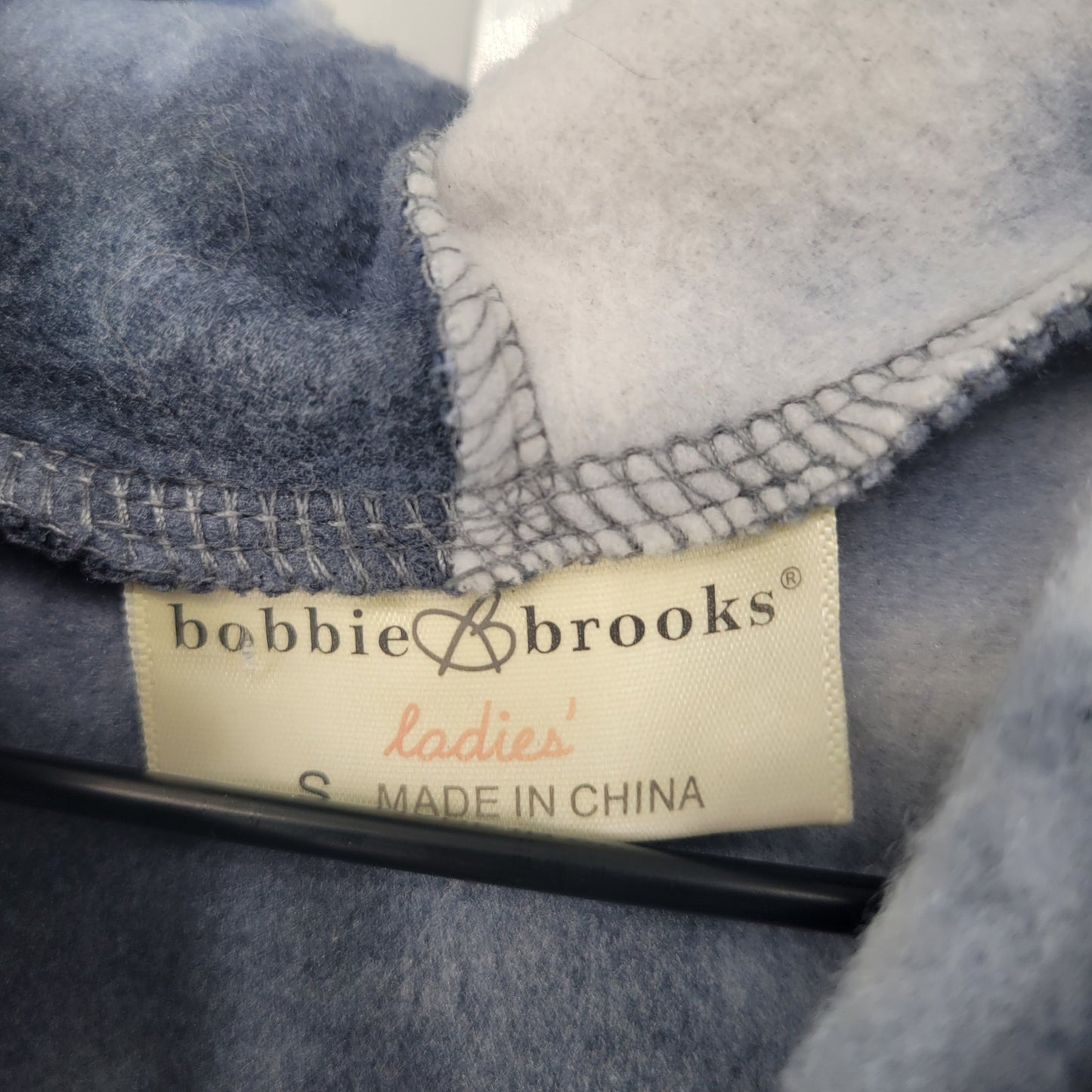 Bobbie Brooks Womens Sz S Pullover Hoodie Sweatshirt Blue White Tie Dye