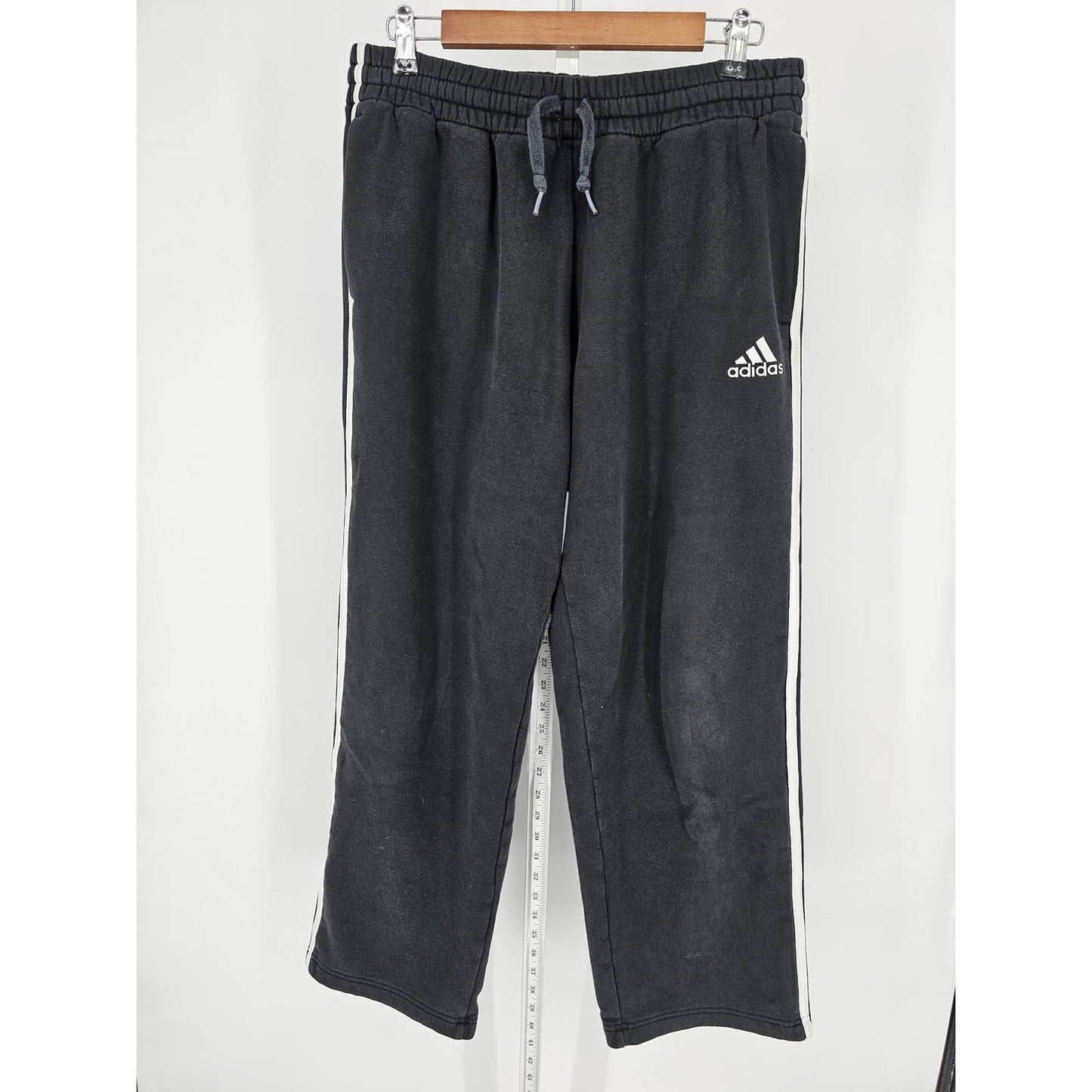 Adidas Mens Sz L Classic Cotton Sweatpants Track Pants Black White