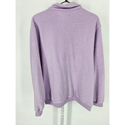 Vintage 1990s TanJay Womens Sz L 1/4 Zip Sweatshirt Light Purple Downhill Ski