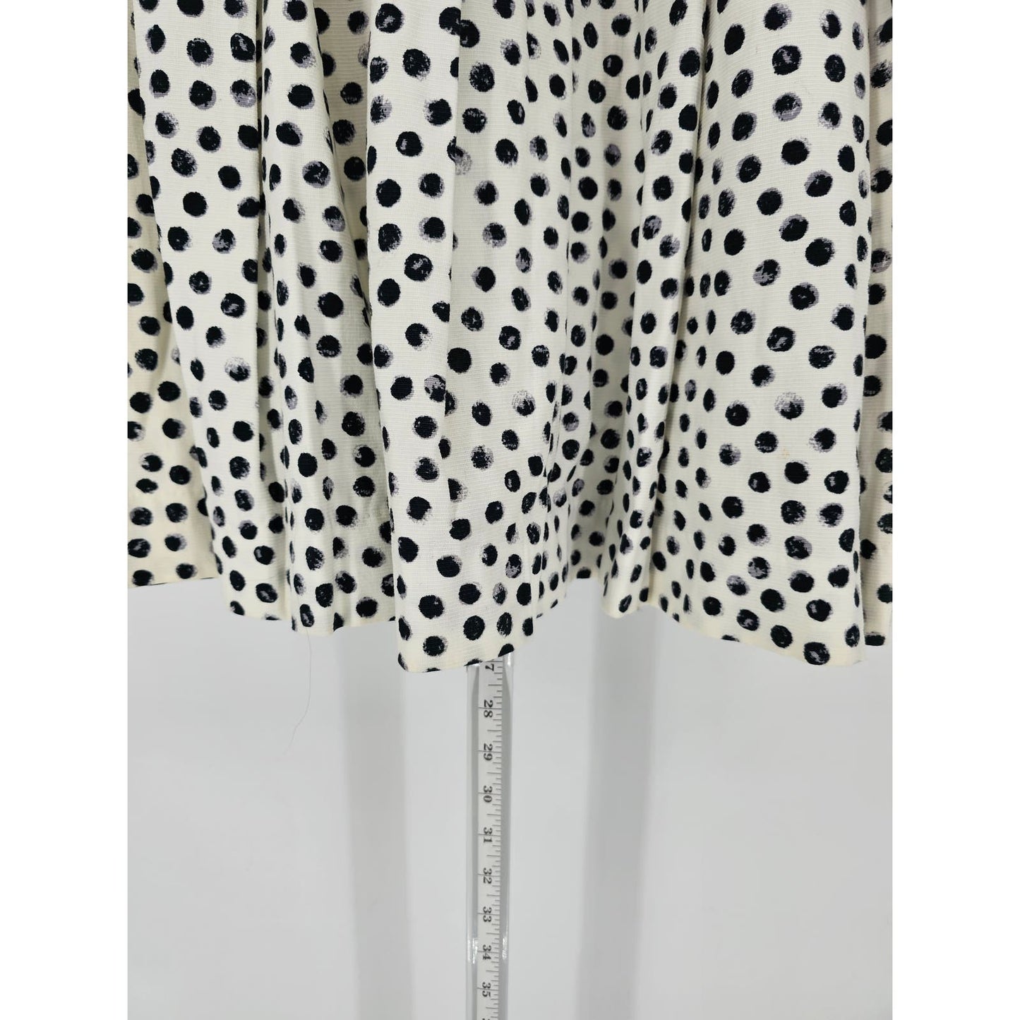 Who What Wear Womens Sz 6 Midi Length Career Skirt Black White Polka Dot