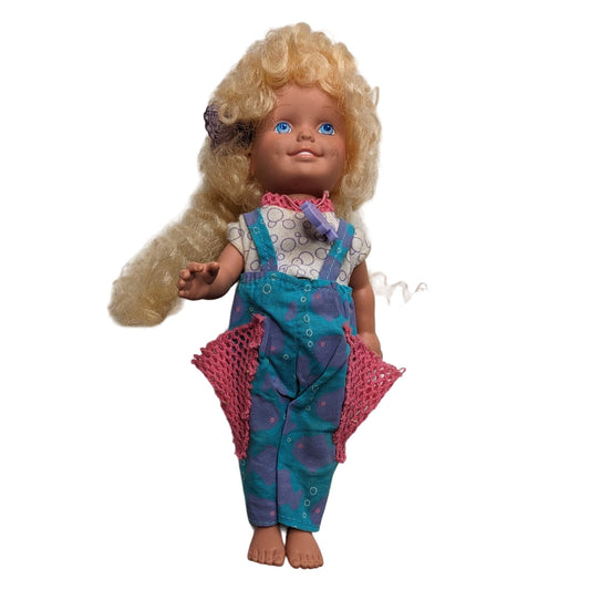 Vintage 1980s Playskool Dolly Surprise Blonde Hair Doll 10"