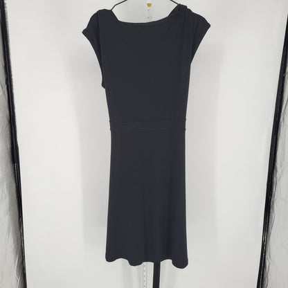 Apt 9 Womens Sz XL Midi Length Scoop Neck Black Dress Tie Waist