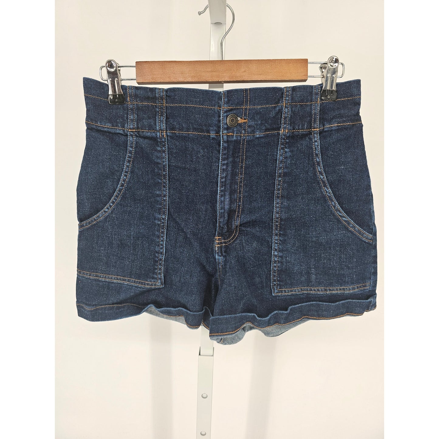 Banana Republic Womens Sz 8 (29) Paperbag Waist Dark Wash Blue Jean Shorts