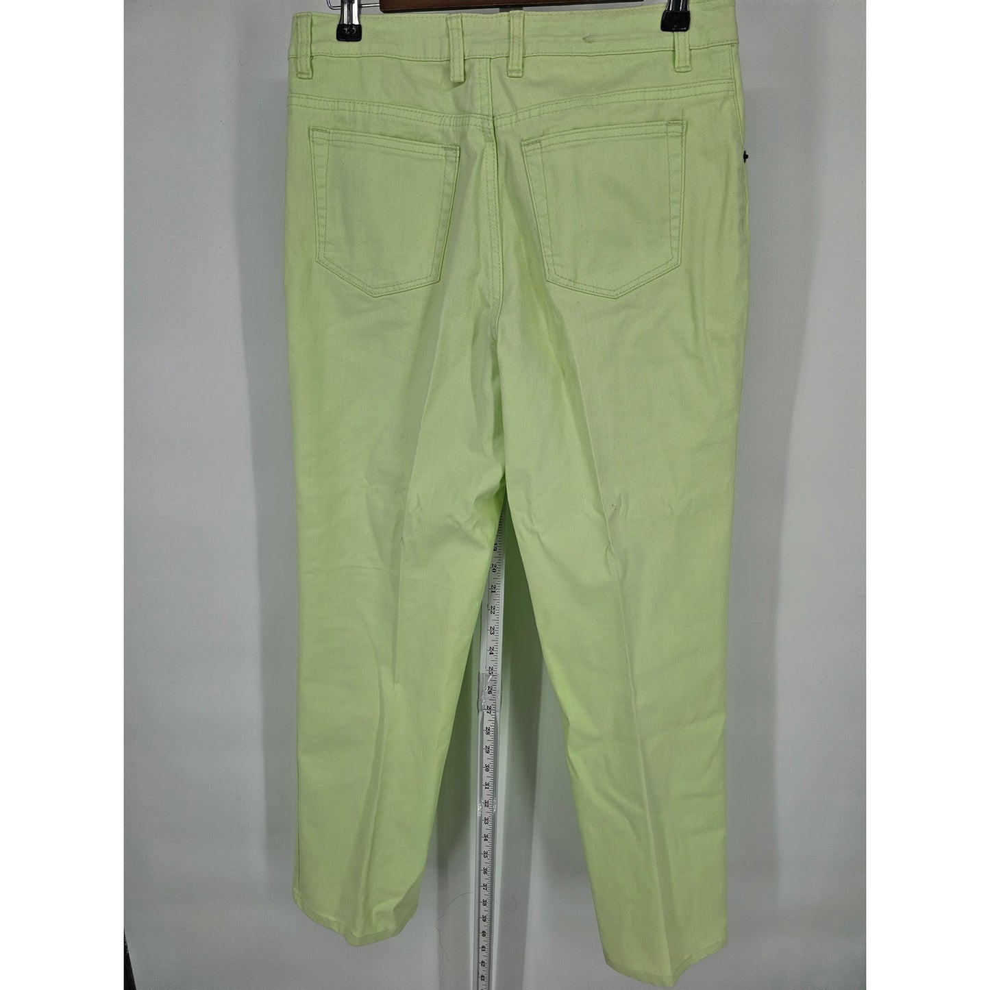 Vintage 1990s St Johns Bay Womens Sz 8 High Waist Straight Leg Jeans Lime Green