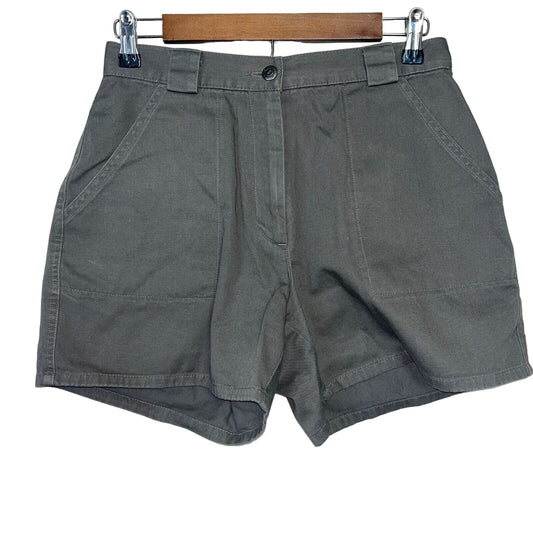 Vintage Izod Womens Sz 8 100% Cotton Denim Shorts Gray Green