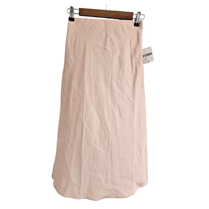 Forever 21 Womens Sz S Maxi Length Light Blush Pink Satin Skirt NEW