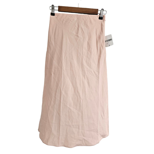 Forever 21 Womens Sz S Maxi Length Light Blush Pink Satin Skirt NEW