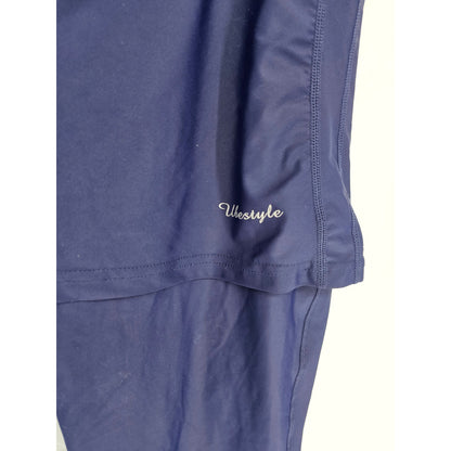 Skirted Legging Skort Womens sz L Navy Blue Tennis Legging UPF 50+