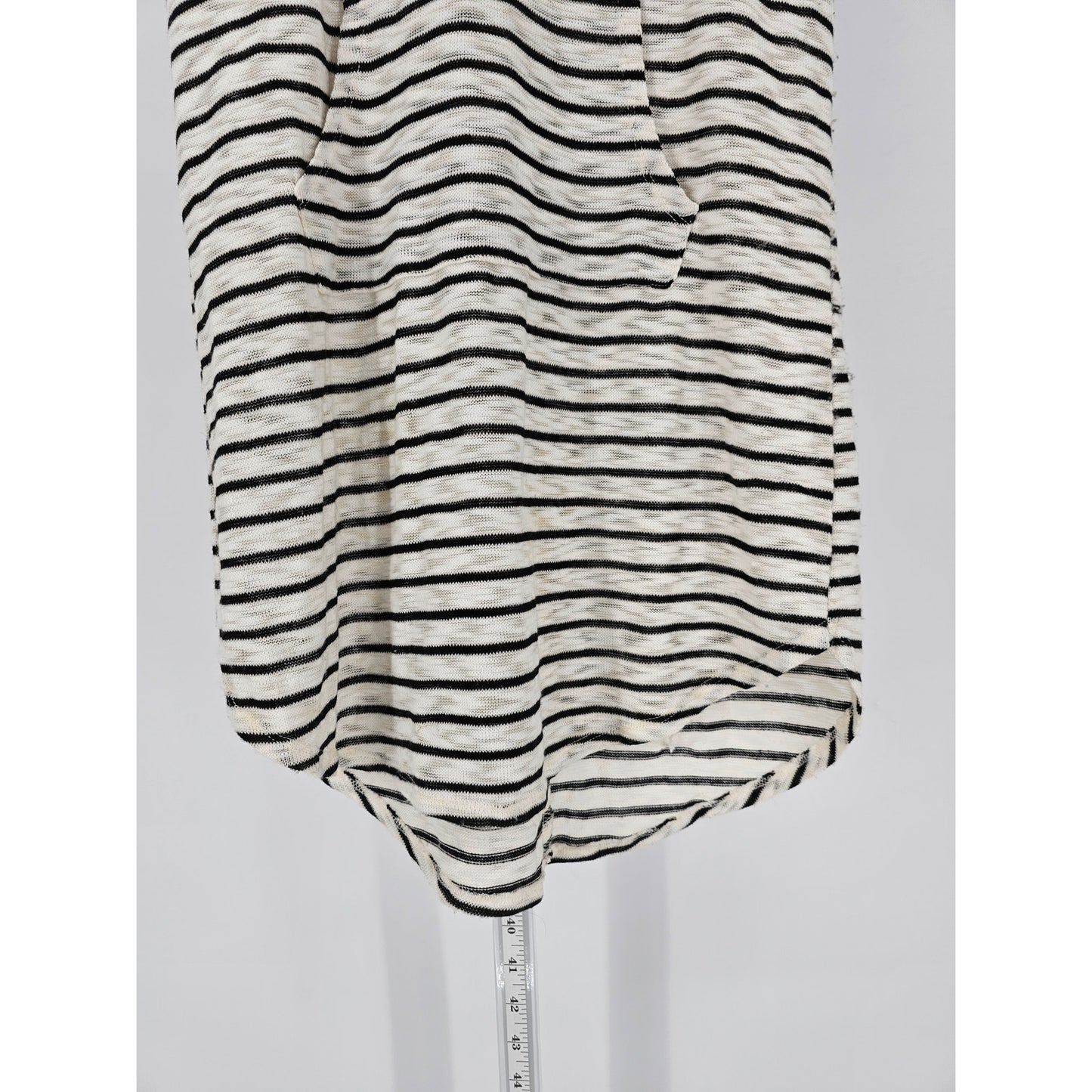 Kona Sol Womens Sz S Knee Length Swimsuit Coverup Hooded Black White Striped