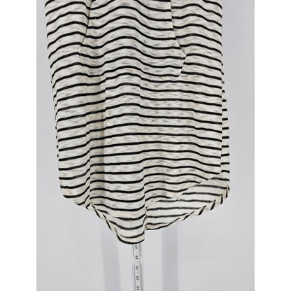 Kona Sol Womens Sz S Knee Length Swimsuit Coverup Hooded Black White Striped