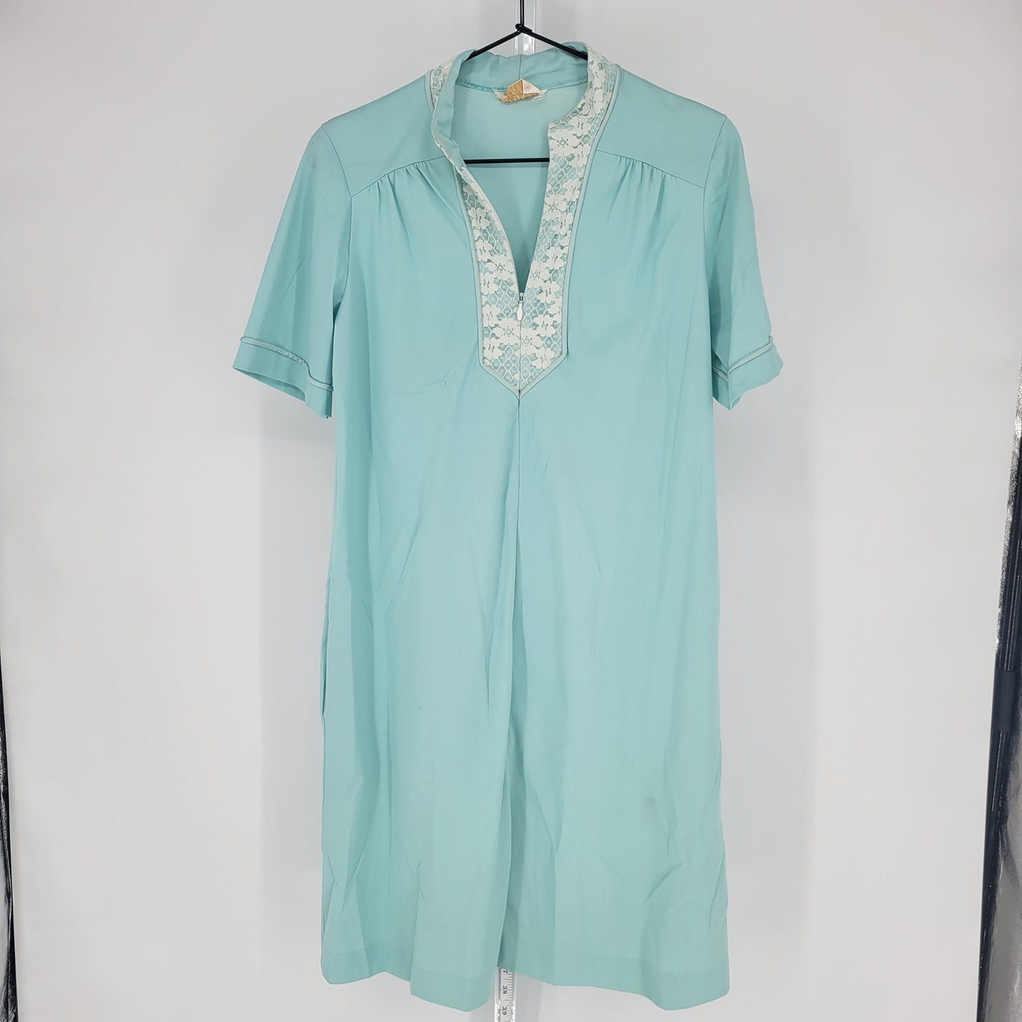 Vintage 1960s JCPenney Loungewear Womens Sz L House Dress Nightgown Light Blue