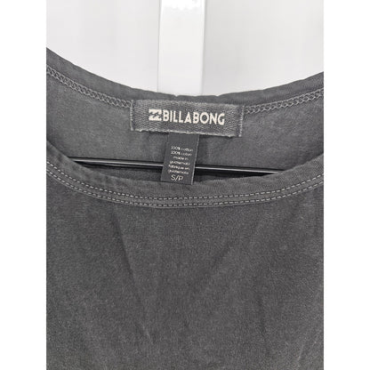 Billabong Womens Sz S Sleeveless Mini Dress Charcoal Gray Cutouts Cotton