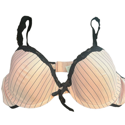 Womens Sz 36B Light Pink and Black Pinstripe T Shirt Bra