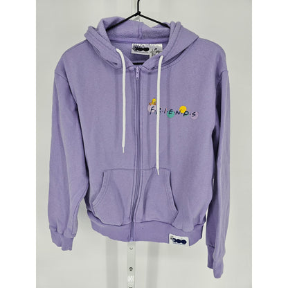 Warner Bros Store Womens M Zip Up Hoodie Sweatshirt Purple FRIENDS Looney Tunes