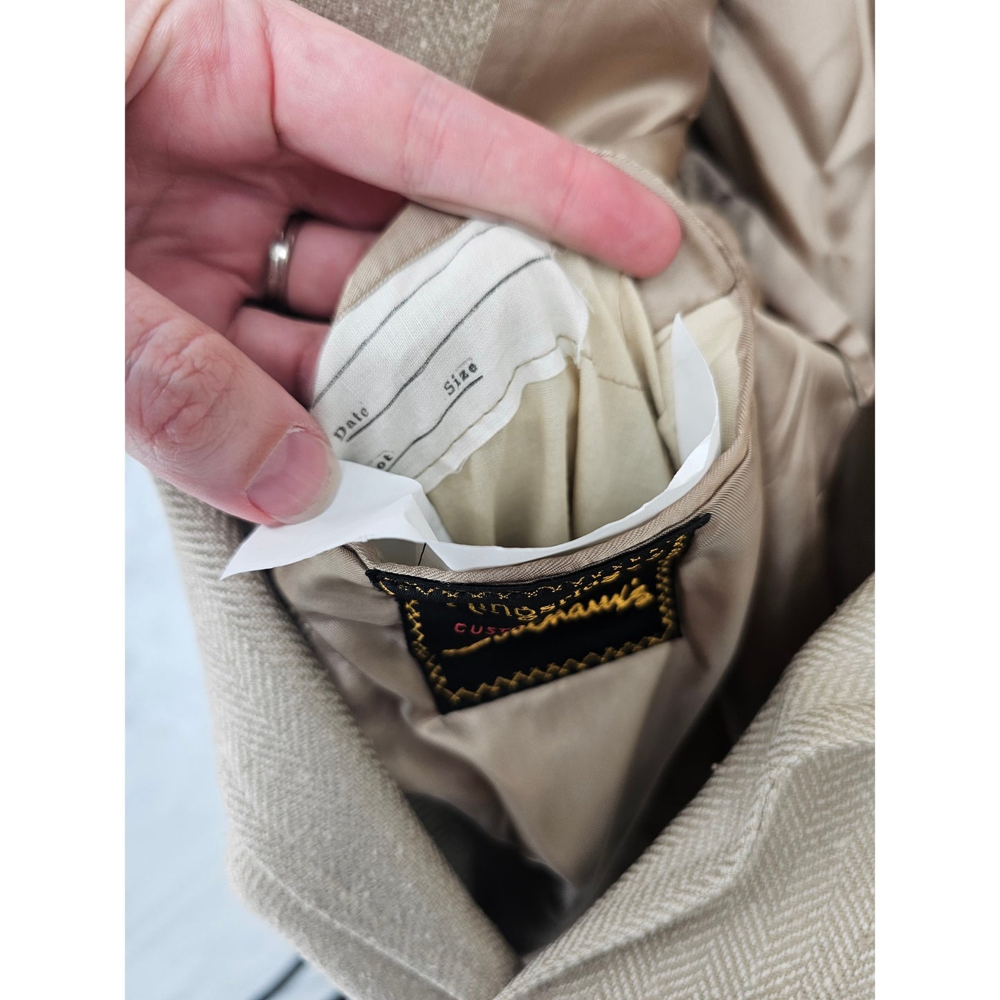 Vintage Kingsridge Godchams Mens 2 Button Suit Blazer Beige Tan