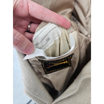 Vintage Kingsridge Godchams Mens 2 Button Suit Blazer Beige Tan
