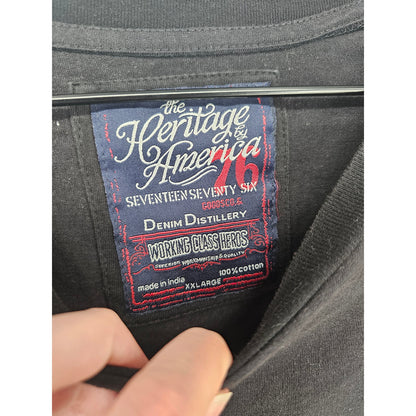 Heritage by America Womens Sz XXL Short Sleeve Knee Length Dress Black Gold