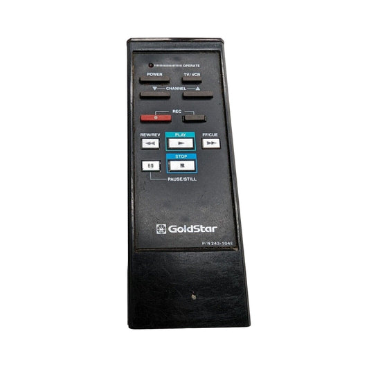 Vintage GoldStar Remote Control P/N 243-104E Black VCR