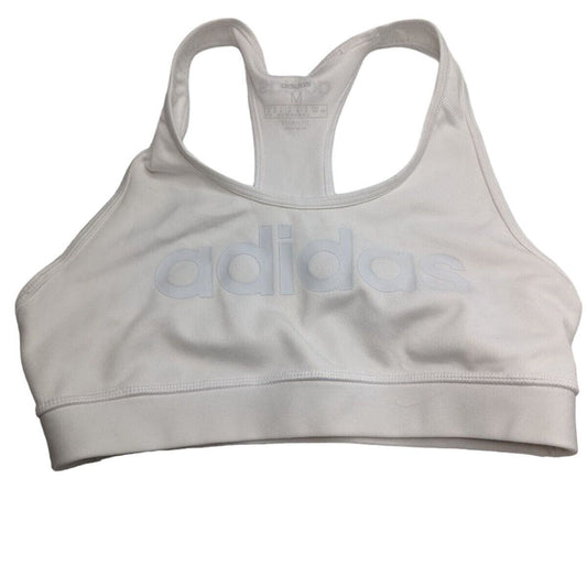 Adidas Womens Sz M Compression Sports Bra White Running Bra