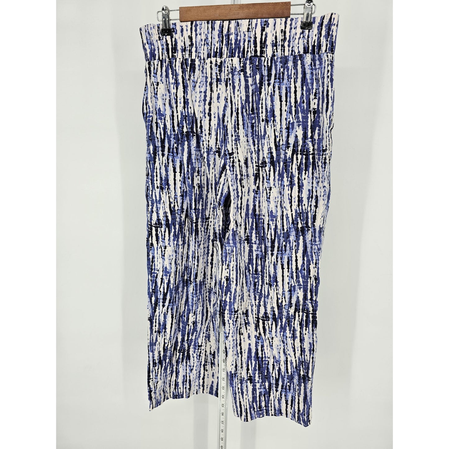 Land N Sea Womens Sz M Wide Leg Pull On Linen Pants Black White Beachy