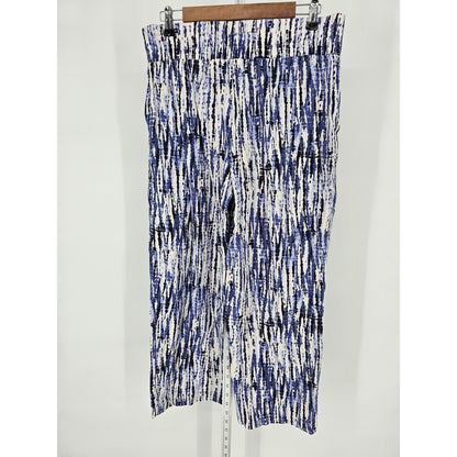 Land N Sea Womens Sz M Wide Leg Pull On Linen Pants Black White Beachy