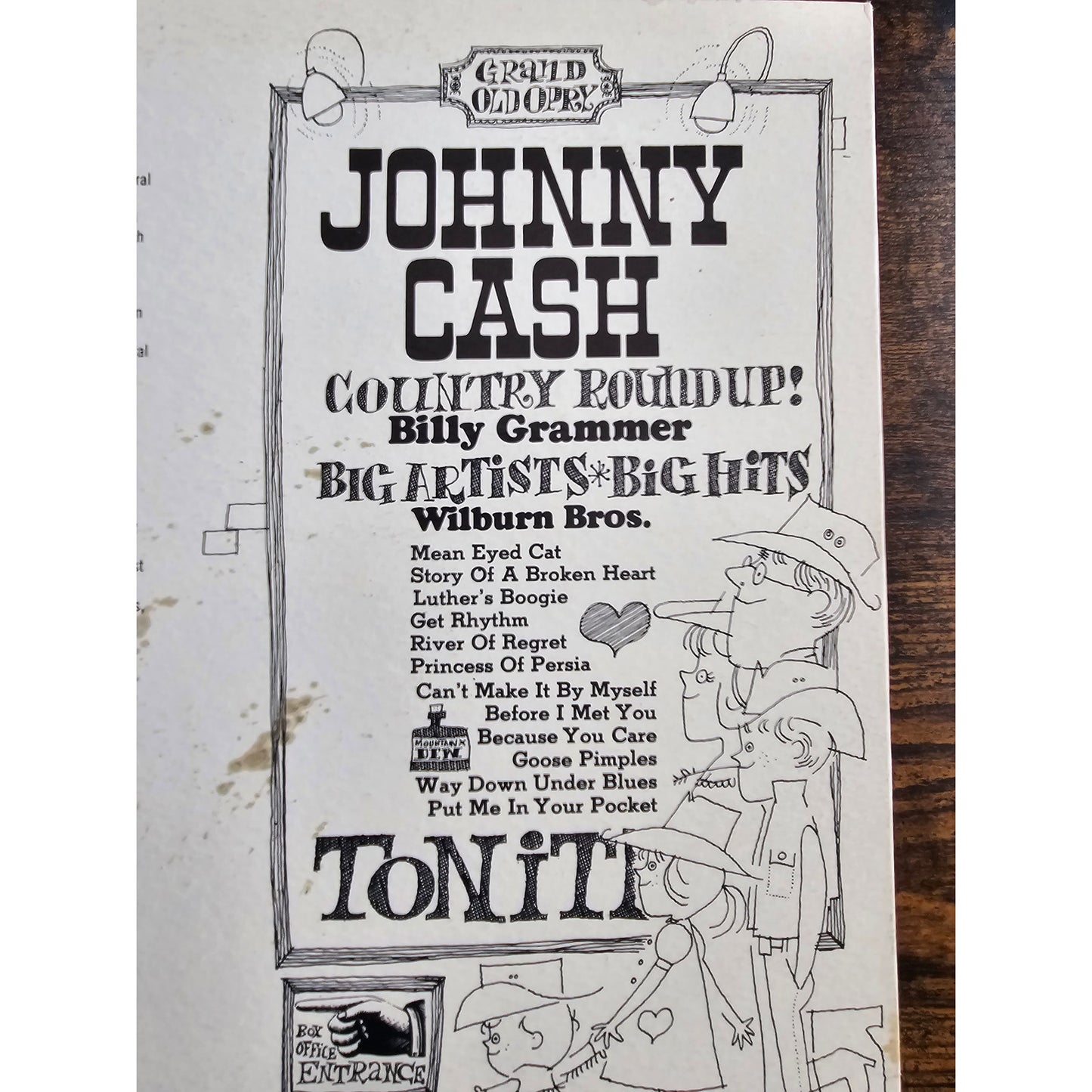 Johnny Cash's Country Round Up w/ Wilburn Bros and Billy Grammer JM-6010