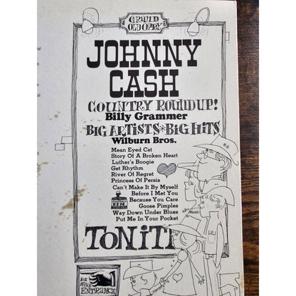 Johnny Cash's Country Round Up w/ Wilburn Bros and Billy Grammer JM-6010