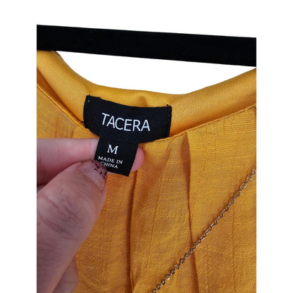 Tacera Womens Sz M Maxi Length Sleeveless Dress Mustard Yellow Gold NEW