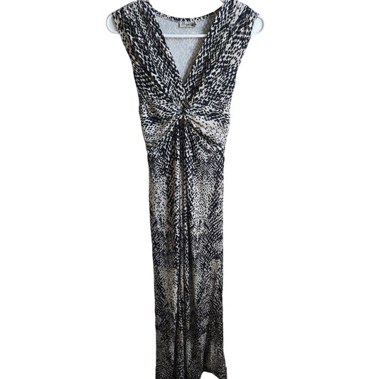 Eliza J Womens Sz 8P Petite Maxi Dress Snakeskin Animal Print Vintage
