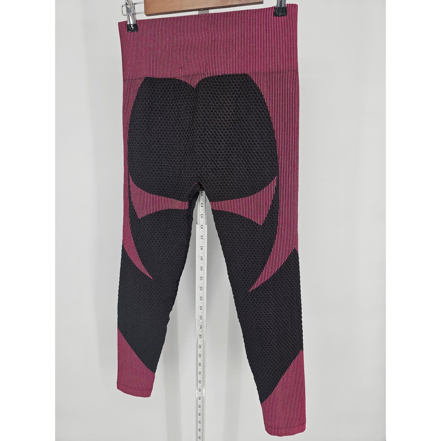 Soho Apparel Womens Sz M/L Full Length High Waist Leggings Pink and Navy Blue