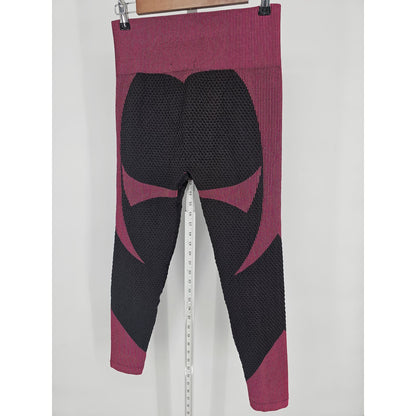 Soho Apparel Womens Sz M/L Full Length High Waist Leggings Pink and Navy Blue