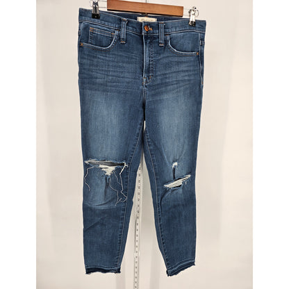 Madewell Jeans Women' Sz 27 Blue 10" High Rise Skinny Medium Wash Denim
