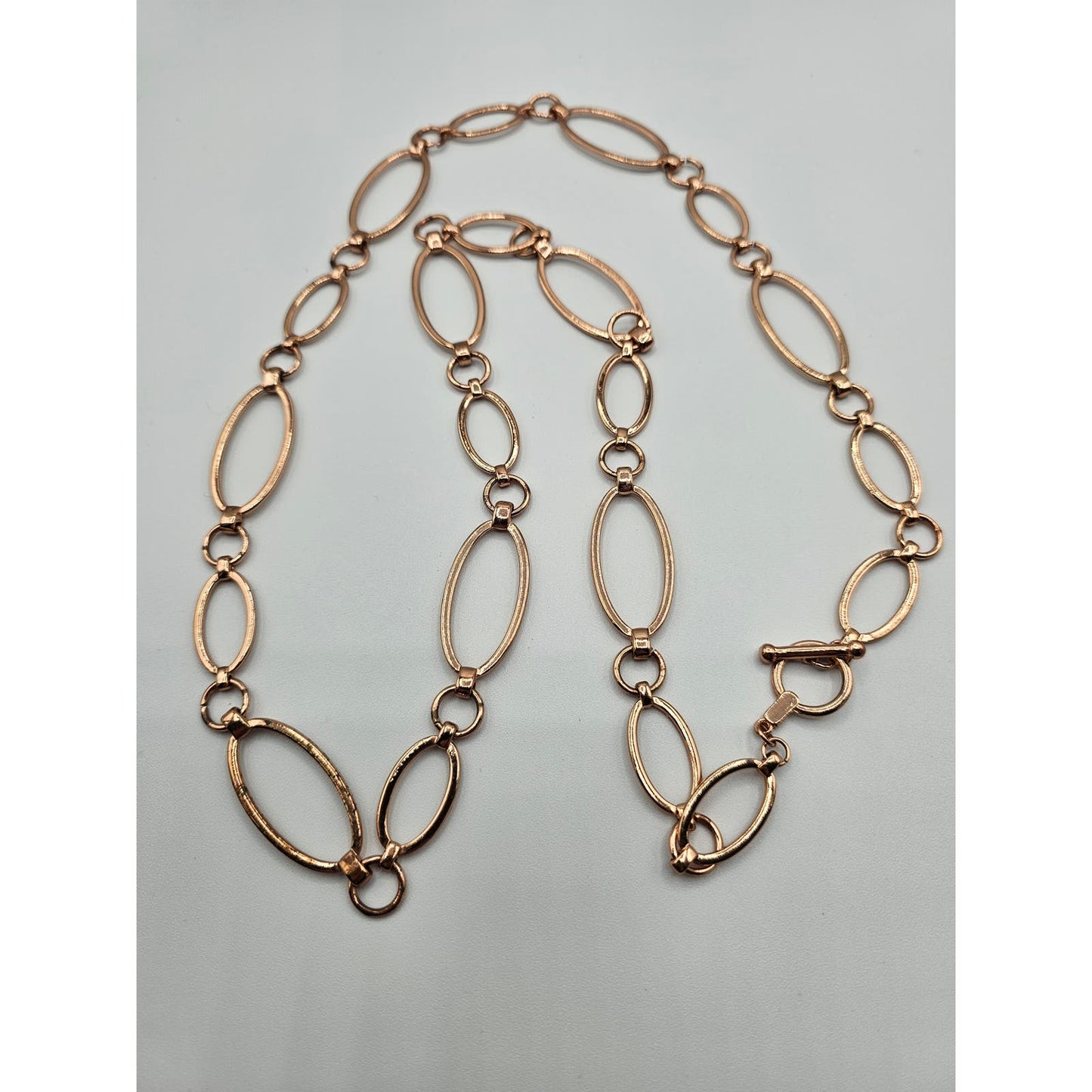 Vintage 1990s Rose Gold Long Loop Chain Necklace