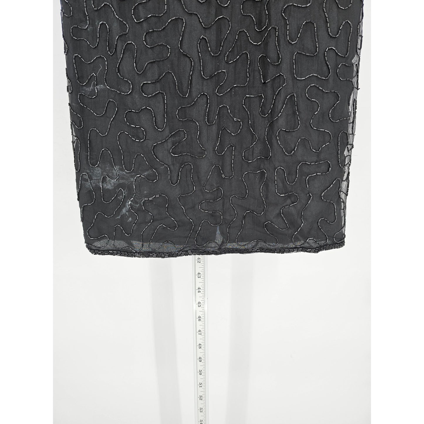 Stenay Womens Sz 8 100% Silk Fully Beaded Knee Length Dress Formal Black Floral