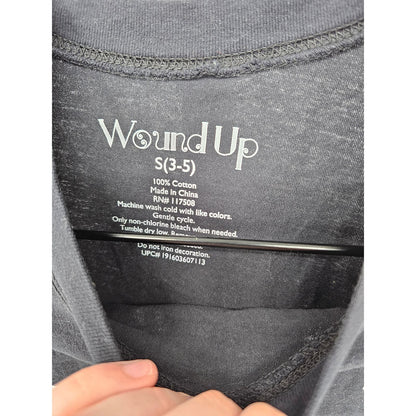 Wound Up Juniors Sz S Long Sleeve Cropped T Shirt Black Ill Let Karma Do it