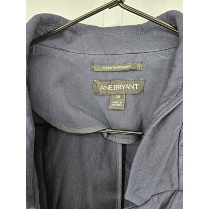 Lane Bryant Womens Sz 20 The Bryant Blazer Navy Blue Lace Sleeves