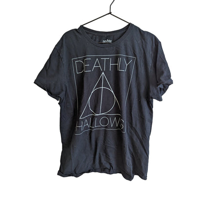 Harry Potter Mens Sz XL Short Sleeve T Shirt Deathly Hallows Black