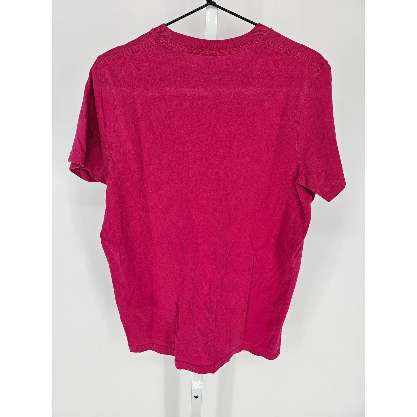 Hollister Womens Sz L Short Sleeve T Shirt Bright Pink and White Y2K