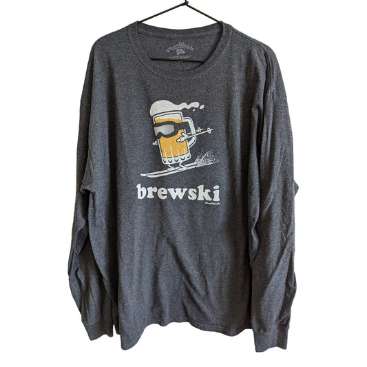 Chowdaheadz Mens Sz XL Long Sleeve T Shirt Brewski Beer Skiing