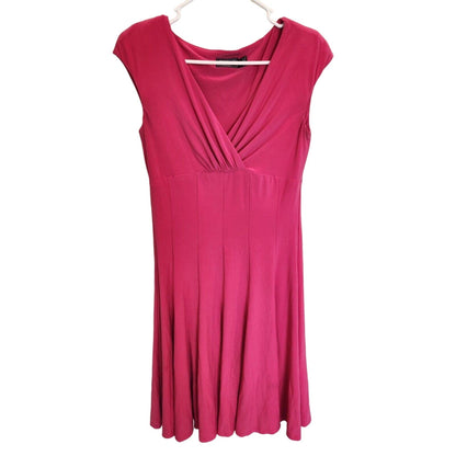 American Living Womens Sz 8 Cap sleeve Midi Dress Bright Pink Career