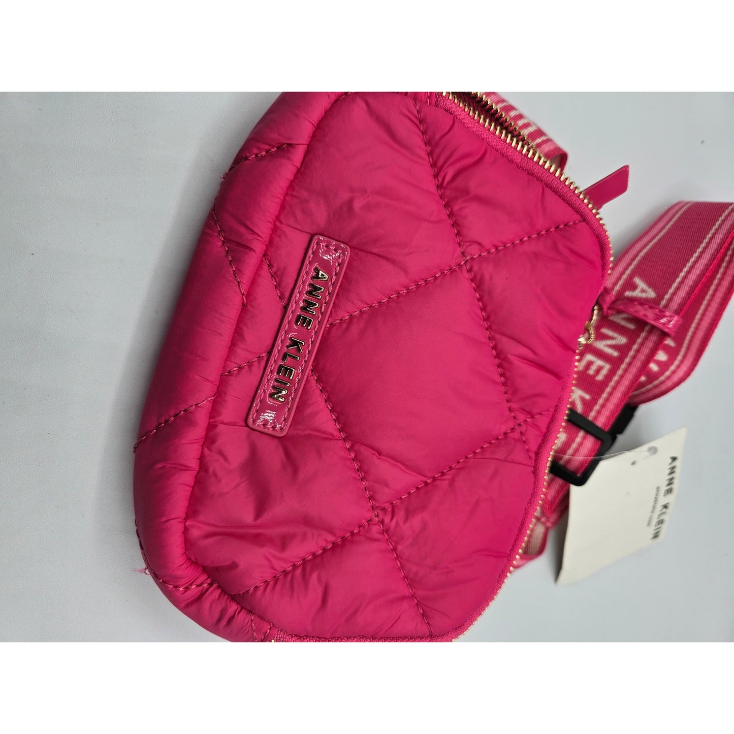 Anne Klein Martina Fanny Pack Waist Bag Flash Pink Quilted NEW