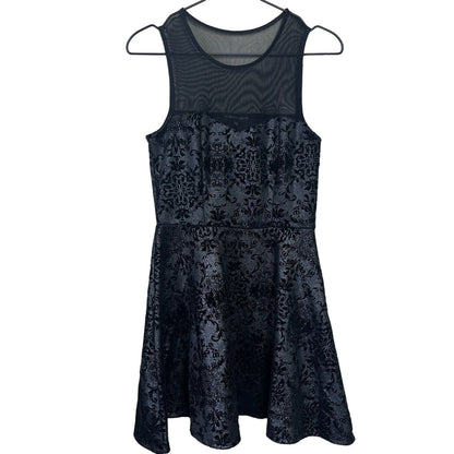 Three Pink Hearts Vintage M Mini Dress Cocktail Black and Silver Mesh Top