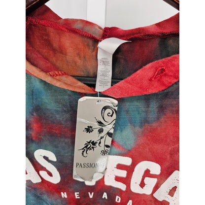 Las Vegas Nevada Womens Sz S Lightweight Tie Dye Hoodie NEW