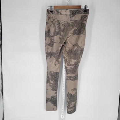 Philosophy Womens Sz S Pull On Leggings Brown Snakeskin Print