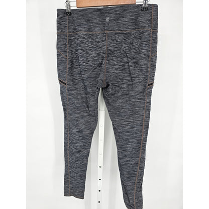 Athleta Womens Sz L Cozy Drifter Ankle Compression Leggings Gray Side Pocket