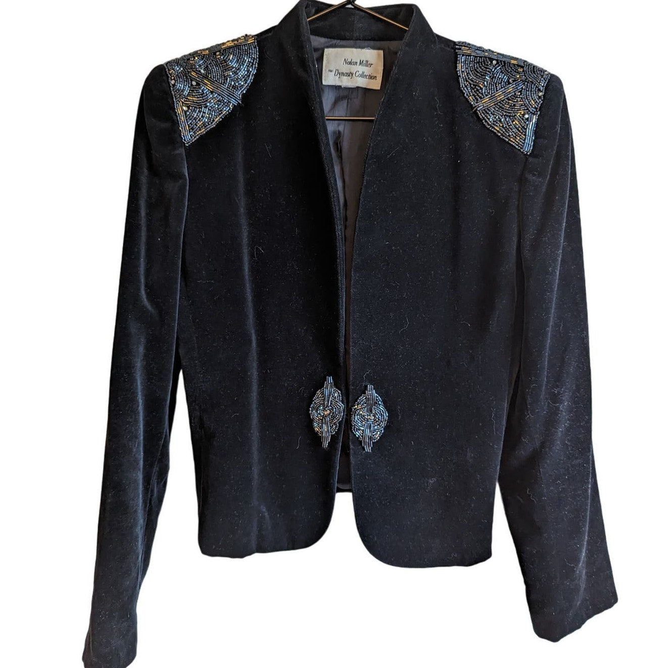 Vintage Nolan Miller the Dynasty Collection Blazer Size 6 Black Silver