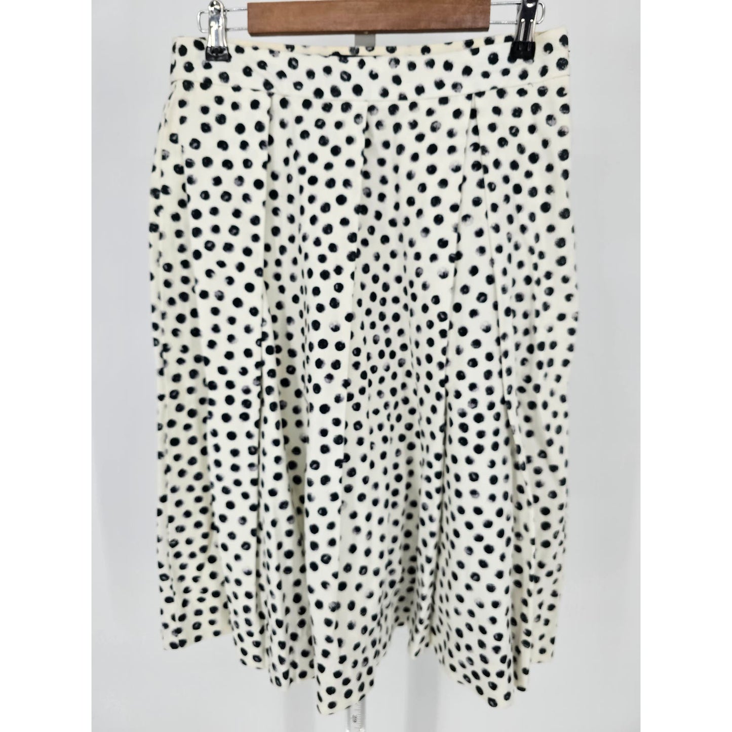 Who What Wear Womens Sz 6 Midi Length Career Skirt Black White Polka Dot