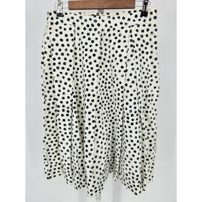 Who What Wear Womens Sz 6 Midi Length Career Skirt Black White Polka Dot