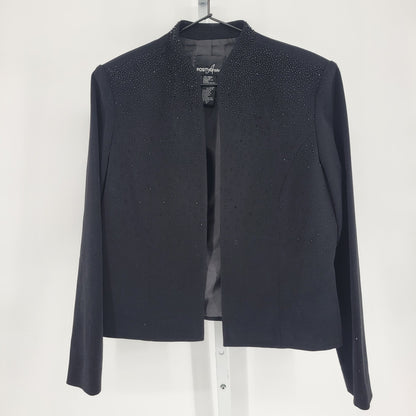 Vintage Positive Attitude Womens Sz 12 Formal Jacket Black Beaded Blazer