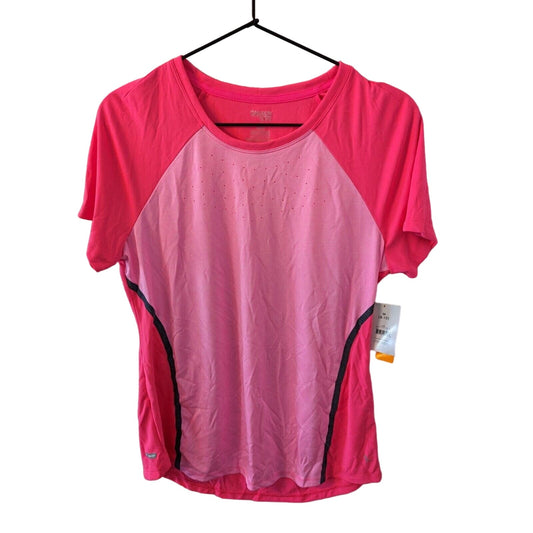 Danskin Now Womens Sz M Loose Fit Athletic T Shirt Bright Pink NEW